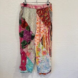 Vintage Sacred Threads Patchwork Cropped Pants Womens Medium Grandmacore 90’s